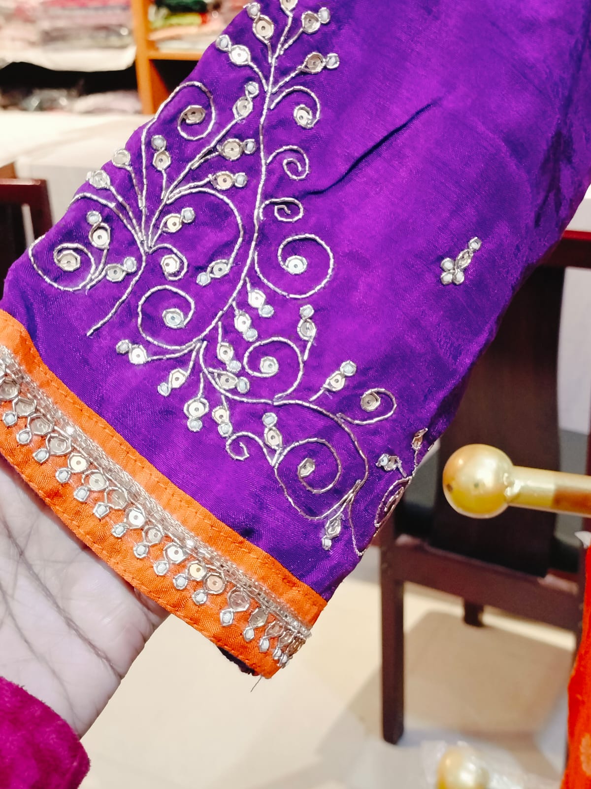 Designer silk salwar Purple