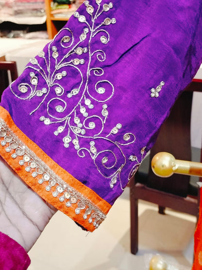 Designer silk salwar Purple