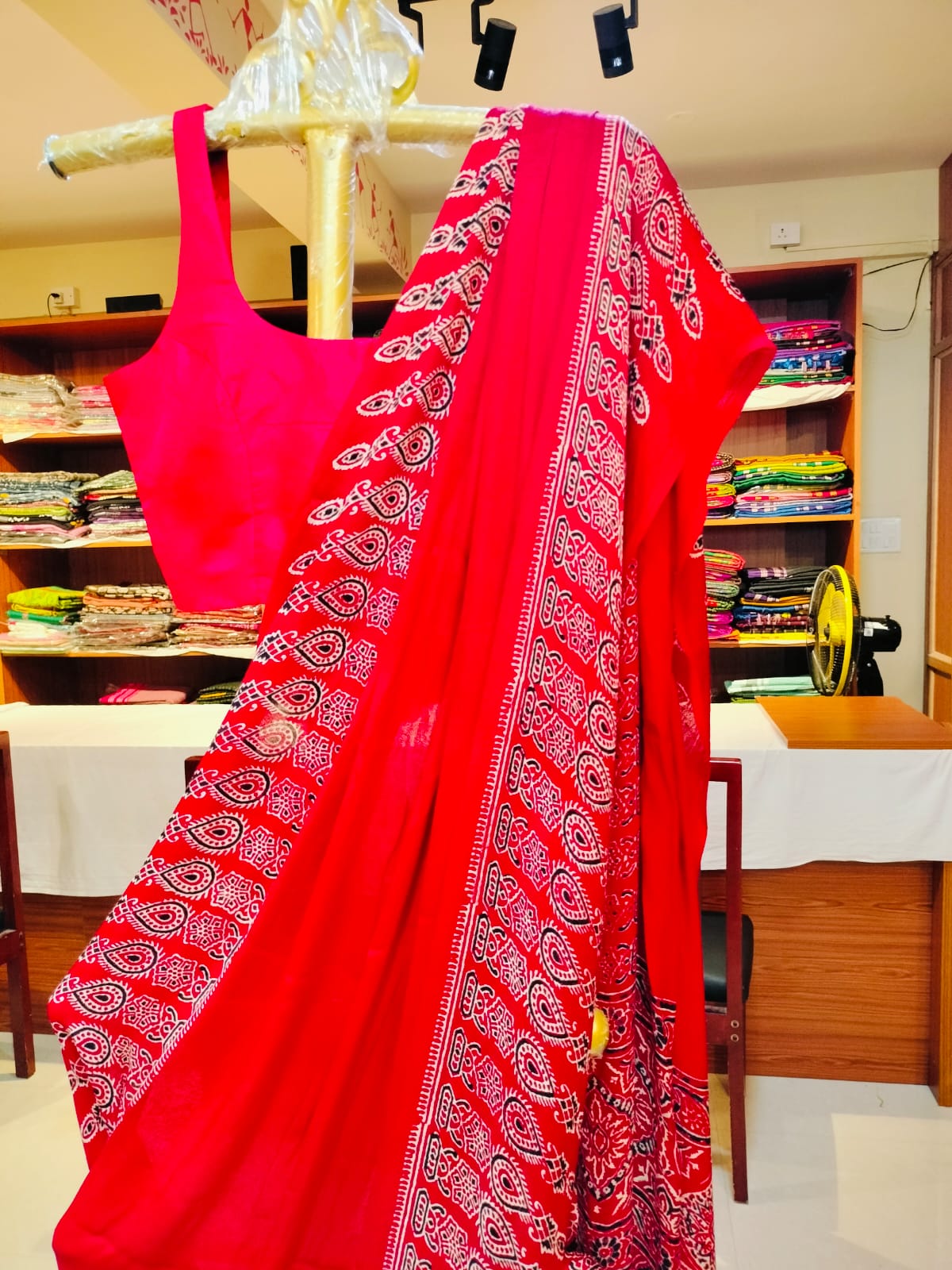 Ajrakh Modal Silk Red