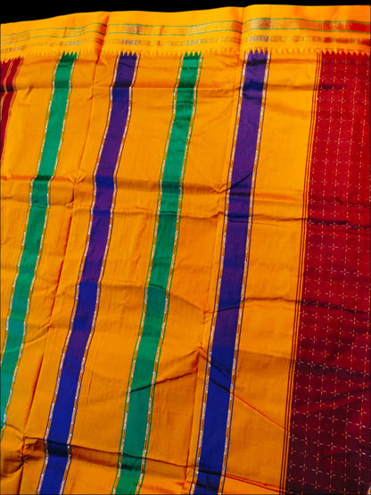 "Ilkal Cotton Saree with Narayanpet Viscose silk saree Maroon