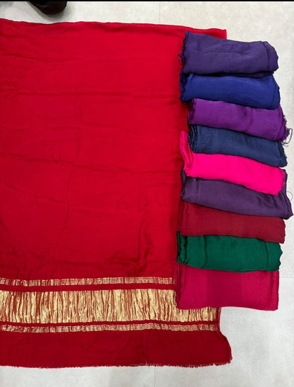 Pure Modal Silk Dupatta with Zari Border - Maroon colour