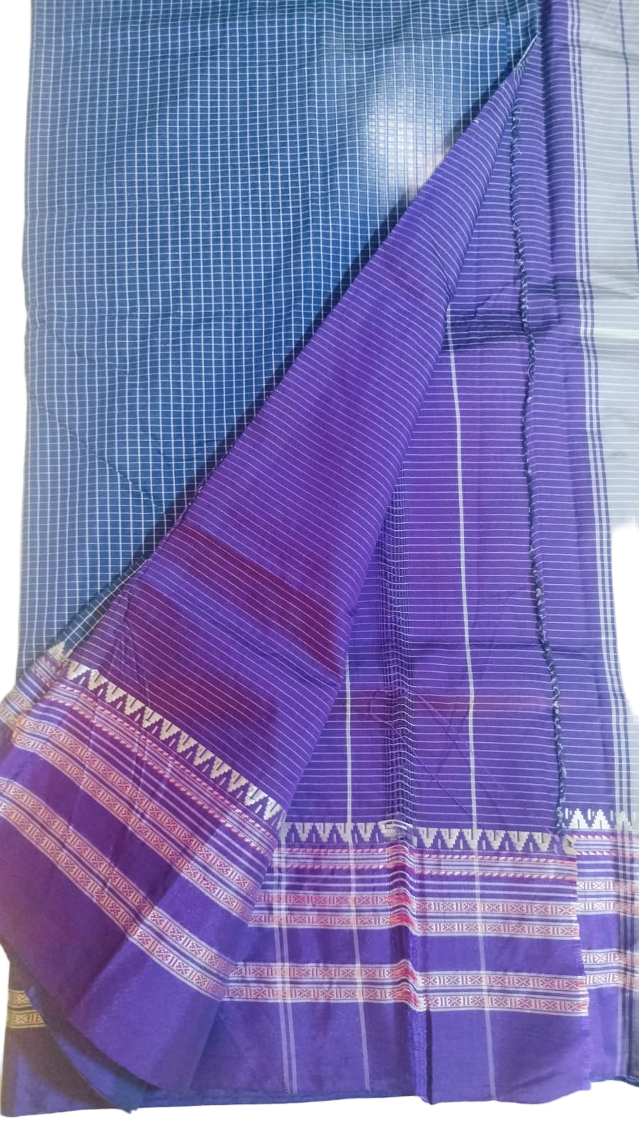 Narayanpet Cotton Silk Saree with Ilkal Topi Teni Pallu | Handcrafted Weave