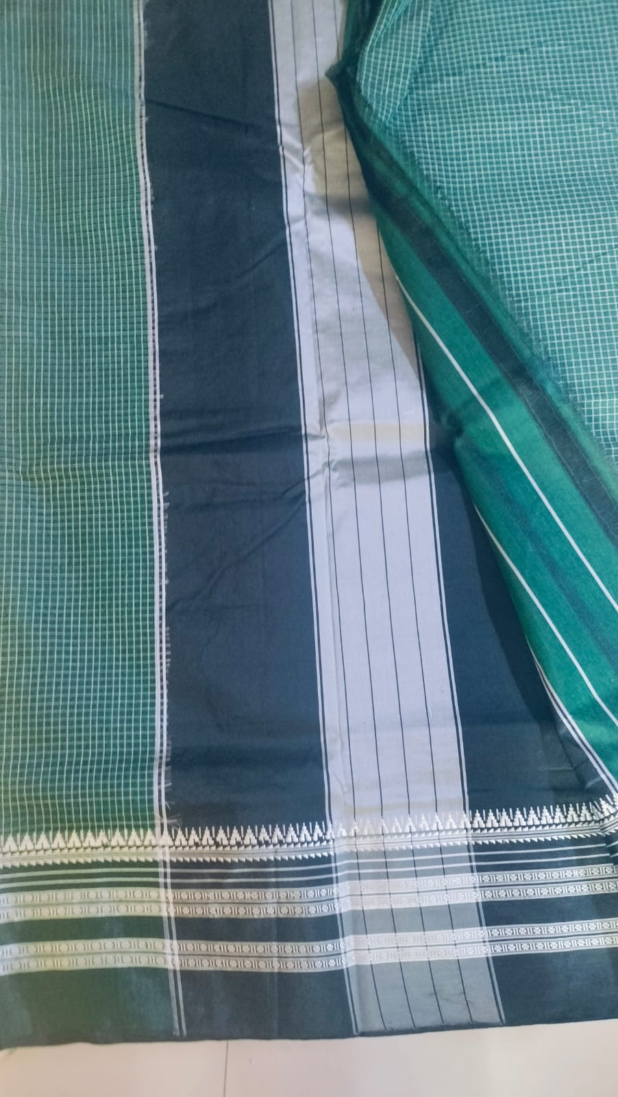 Narayanpet Cotton Silk Saree with Ilkal Topi Teni Pallu | Handcrafted Weave