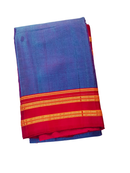 Ilkal Satin Silk Saree - dual tone Blue