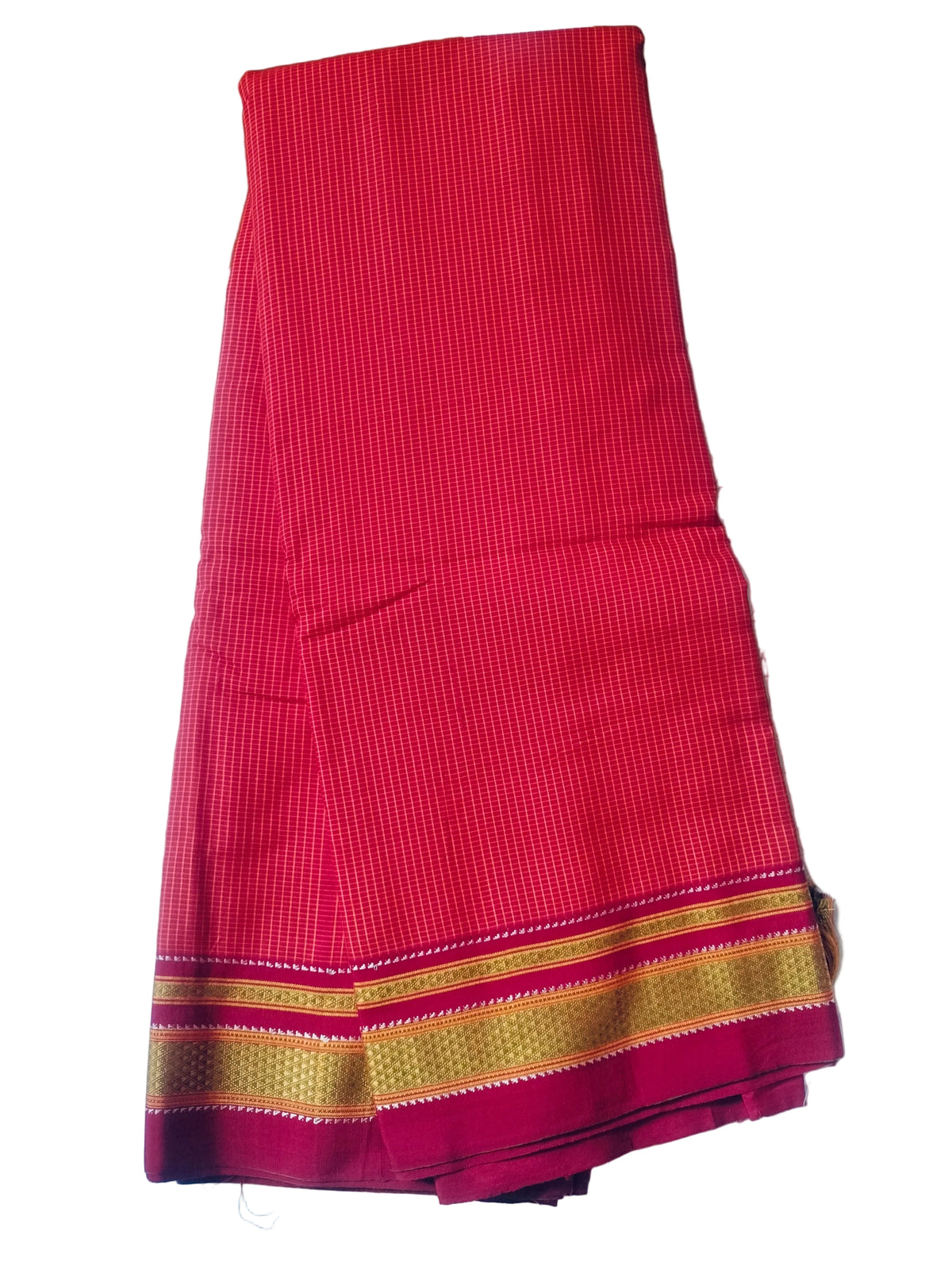 Chikki Paras Cotton Silk Saree - Orange Maroon border
