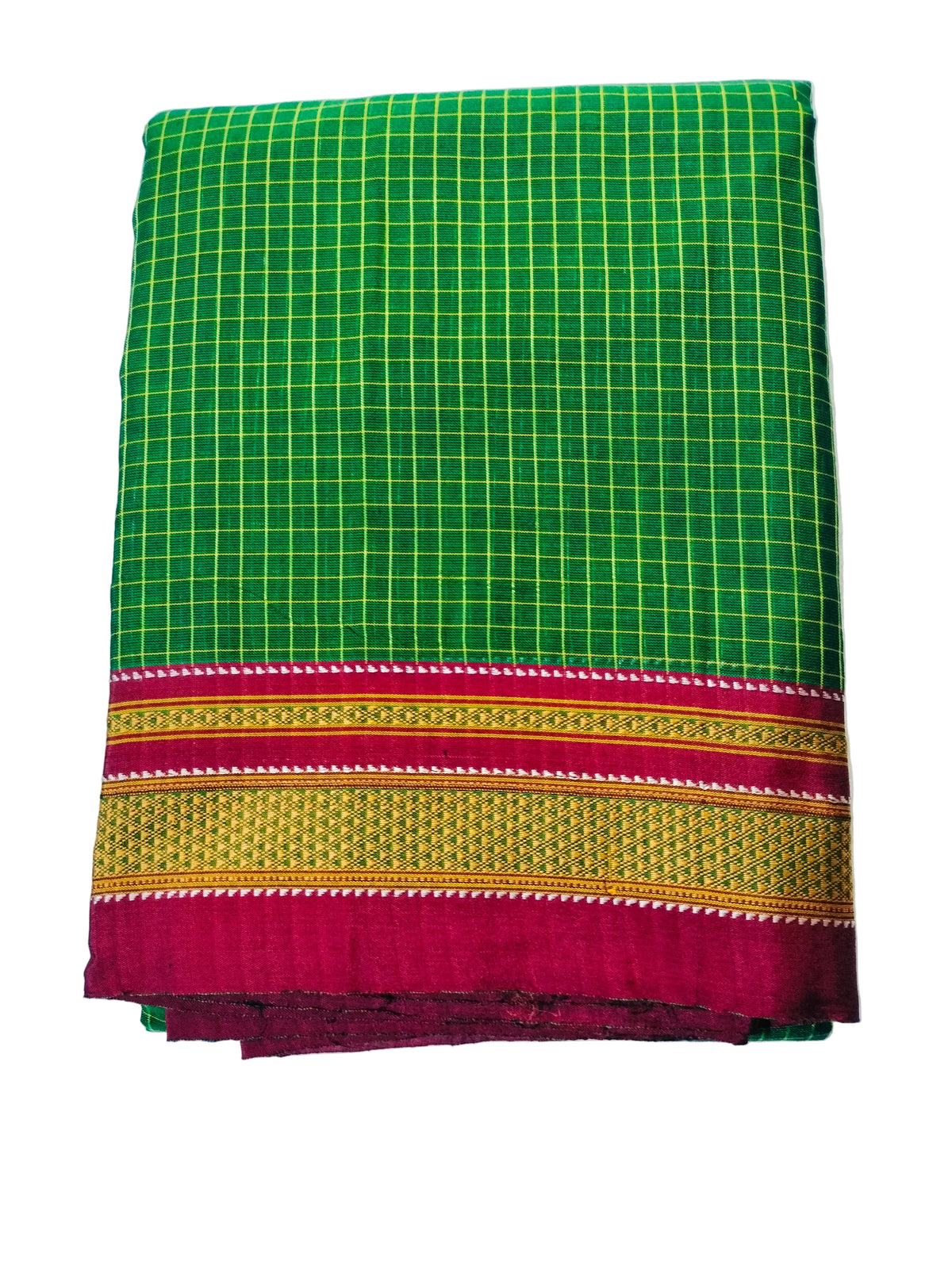 Pure Chikki Paras Saree with Pure Silk Pallu - Green