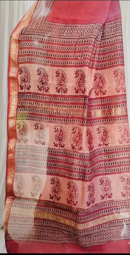 Buy Maheshwari Cotton Silk Sarees Online | Lightweight Office Wear Sarees