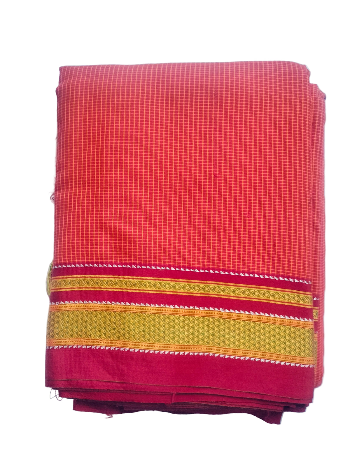 Chikki Paras Cotton Silk Saree - Orange Maroon border