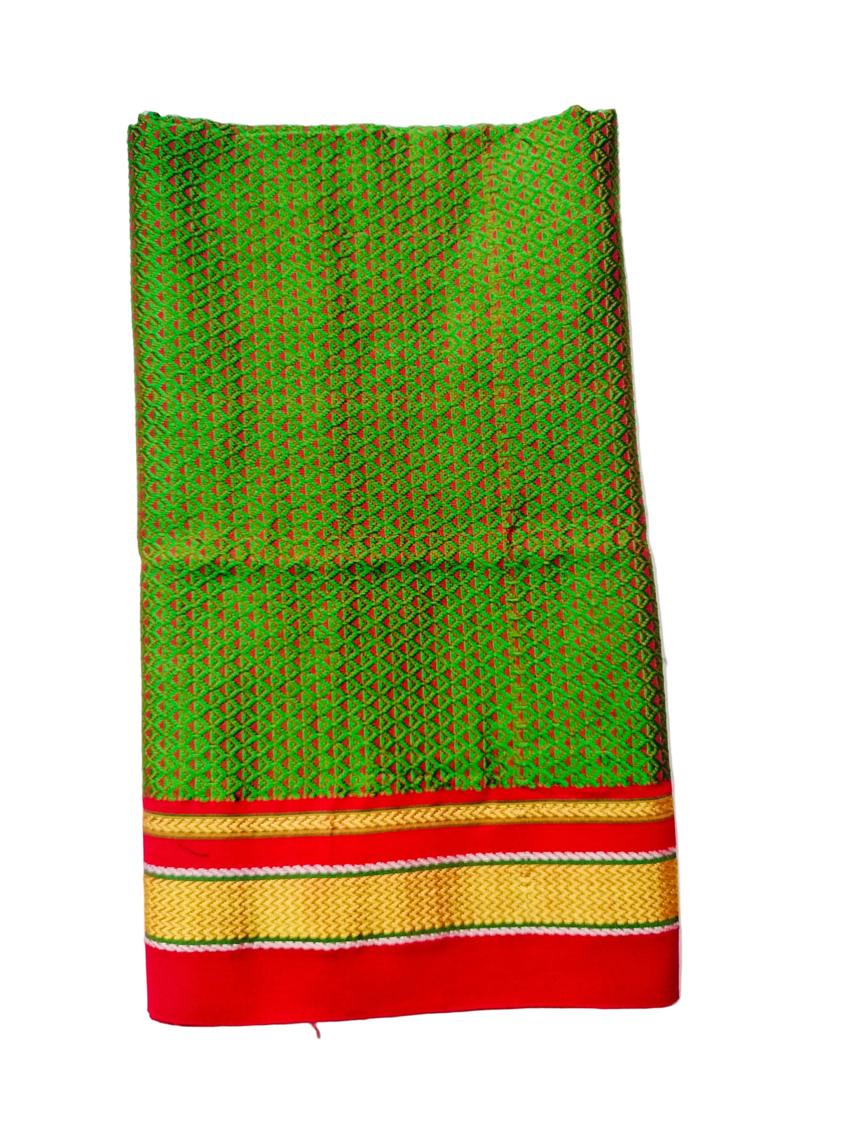 Khun Blouse Fabric - Green and Red