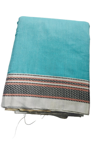 Ilkal Pastel Satin Saree - Cyan Green