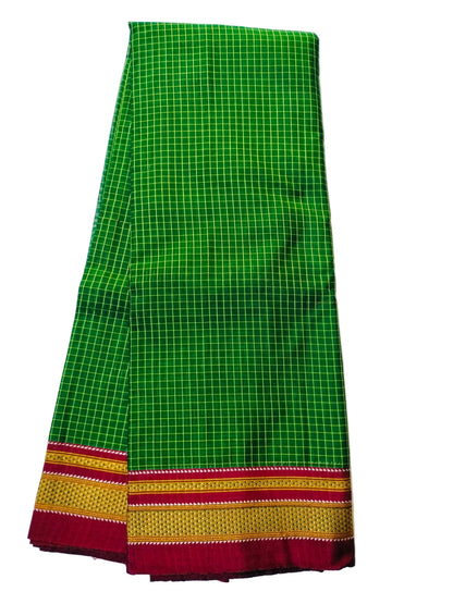 Pure Chikki Paras Saree with Pure Silk Pallu - Green