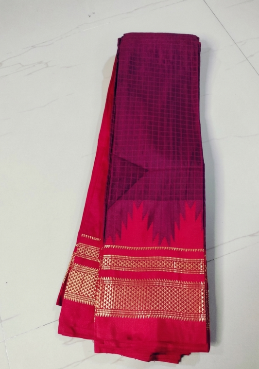 Ilkal Temple Border Saree