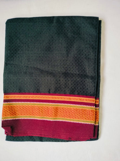 khun Blouse piece Black with Maroon