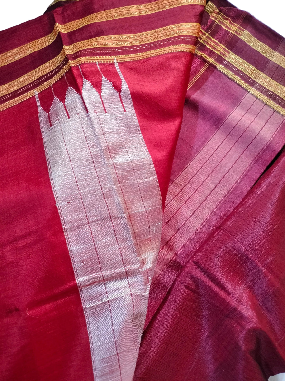 Ilkal Satin Silk Saree - Maroon Colour