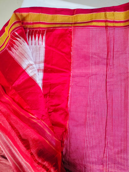 Pure Chikki Paras Saree with Pure Silk Pallu - Pink