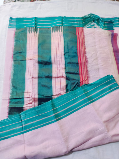 Ilkal Pastel Cotton Satin Saree - Pink with