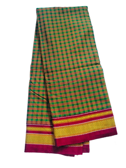 Pure Chikki Paras Saree with Pure Silk Pallu - Brown