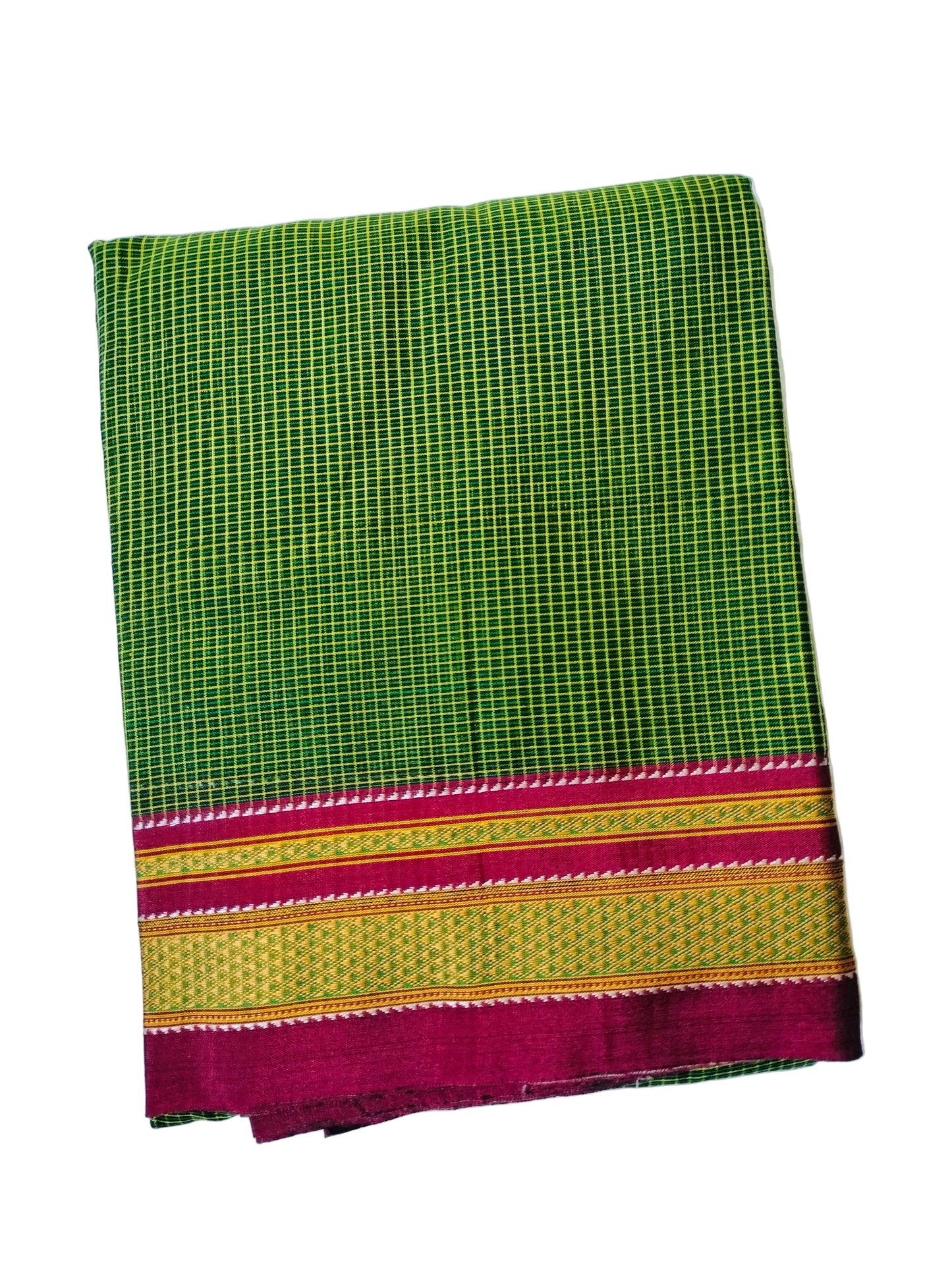 Pure Chikki Paras Saree with Pure silk Pallu - Green