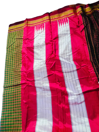 Pure Chikki Paras Saree with Pure Silk Pallu - Brown