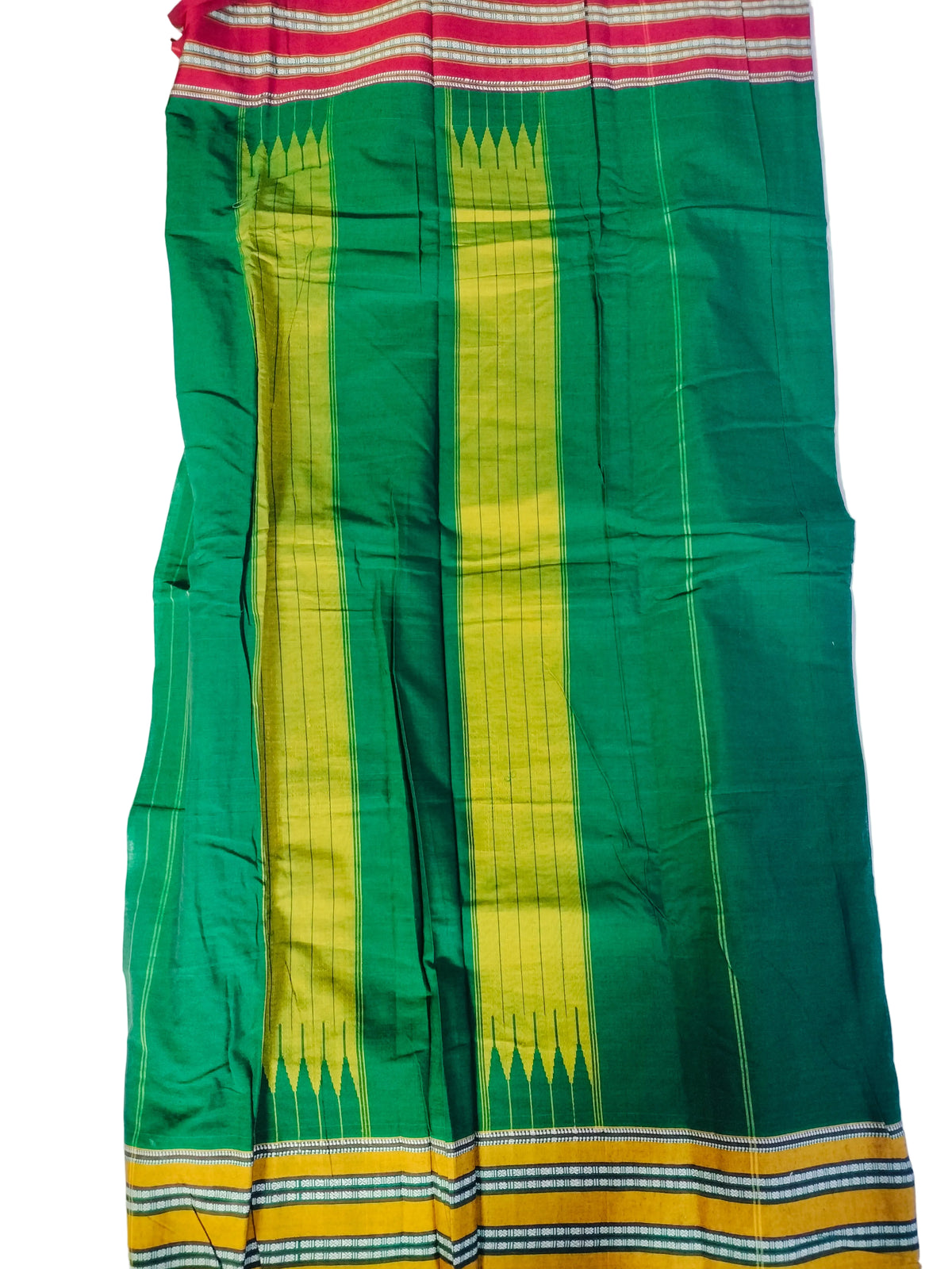 ILKAL PURE COTTON SAREE - GREEN GANGA JAMUNA