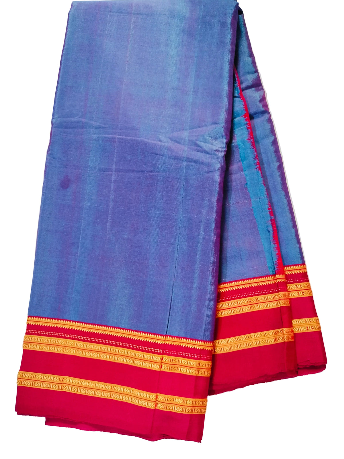 Ilkal Satin Silk Saree - dual tone Blue