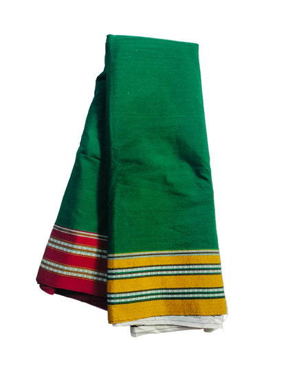ILKAL PURE COTTON SAREE - GREEN GANGA JAMUNA
