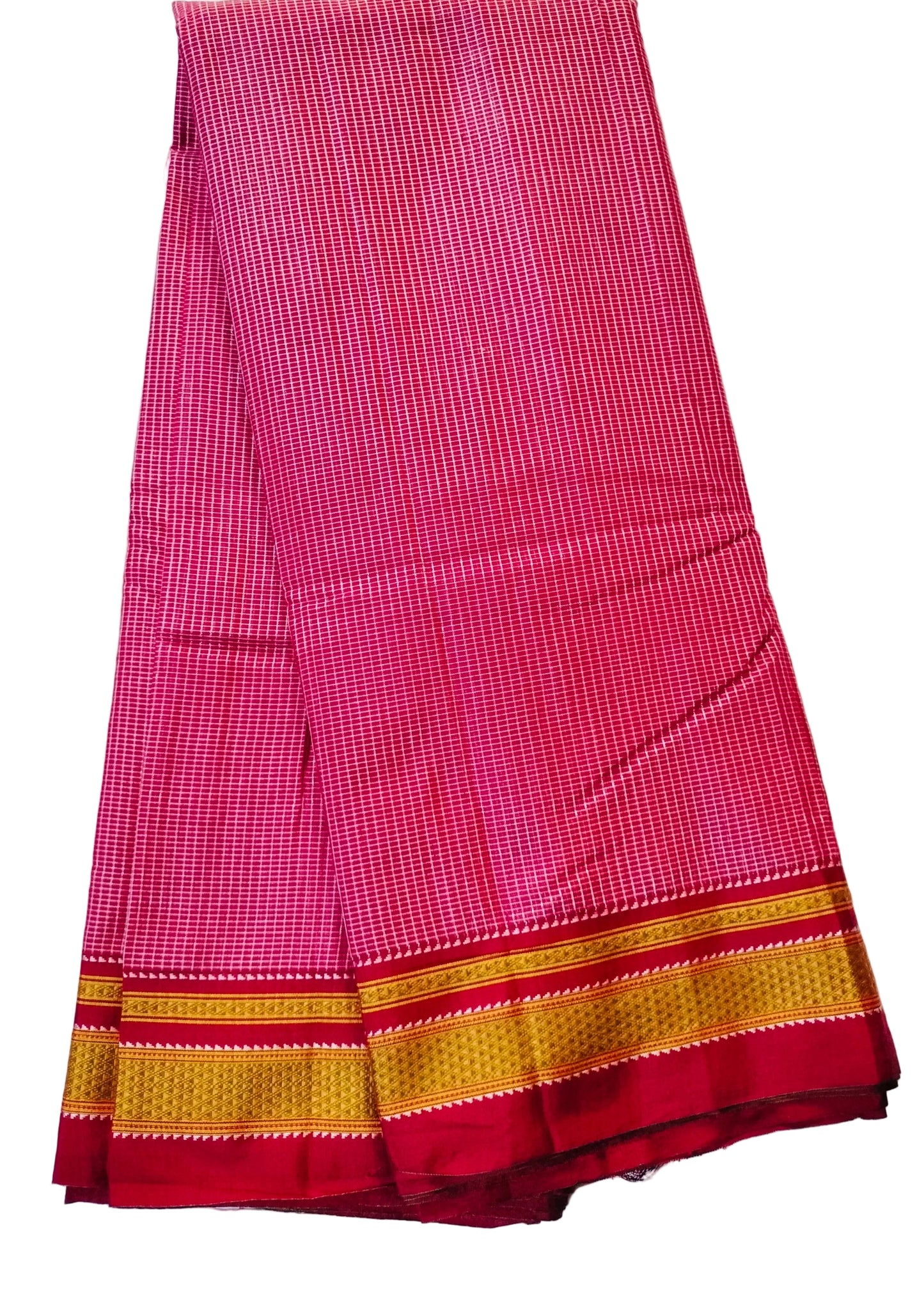 Pure Chikki Paras Saree with Pure Silk Pallu - Pink