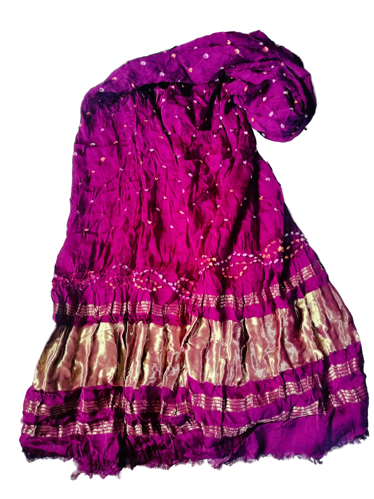 Bandhej Pure Modal Silk Dupattas - Majenta